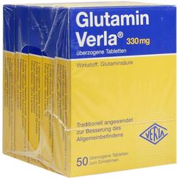 Verpackung von Glutamin Verla Tabletten mit 50 Stück à 330 mg.