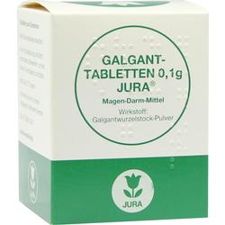 Weiße Verpackung für Magen-Darm-Tabletten mit grünem Logo und Text.