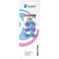 Eine Packung mit sechs lila Tabletten zur Zahnbelag-Erkennung.