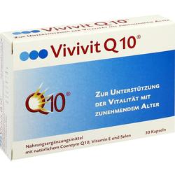 Eine Packung Vivivit Q10 Kapseln zur Unterstützung der Vitalität.